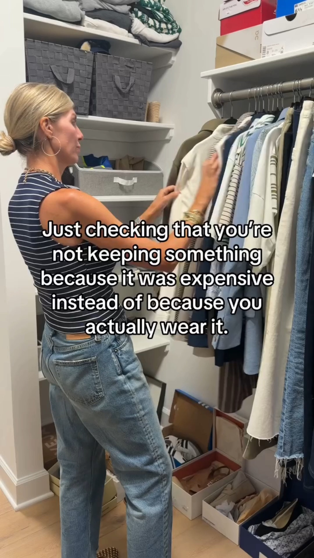 Oof. This one hurts a little. 👀

You spent $300 on it. It’s beautiful. It’s great quality. Maybe it still has the tags on it.

And every time you clean out your closet you think…

“But I spent so much money on that.”

So back into the closet it goes.

Here’s the thing: keeping it isn’t getting your money back.

If it doesn’t fit, doesn’t feel like you anymore, doesn’t work for your lifestyle or you simply NEVER reach for it, the price you originally paid doesn’t make it useful now.

So the next time you’re editing your closet and the price tag is the only reason you’re hesitating, ask yourself:

→ Would I choose to wear this today?
→ Does it fit my body AND my life right now?
→ Can I easily think of an outfit I’d wear it with?
→ If I saw it in a store today, would I buy it again?

If the answer keeps coming back no, that tells you something.

Sometimes the most expensive pieces in our closets teach us the best lessons about what we actually wear—and that information can make you a much smarter shopper going forward.

Your closet is valuable because of what you wear, not what you spent. 🤍

Save this for your next closet cleanout.

#closetedit #wardrobetips #personalstyle #personalstylist #effortlessstyle