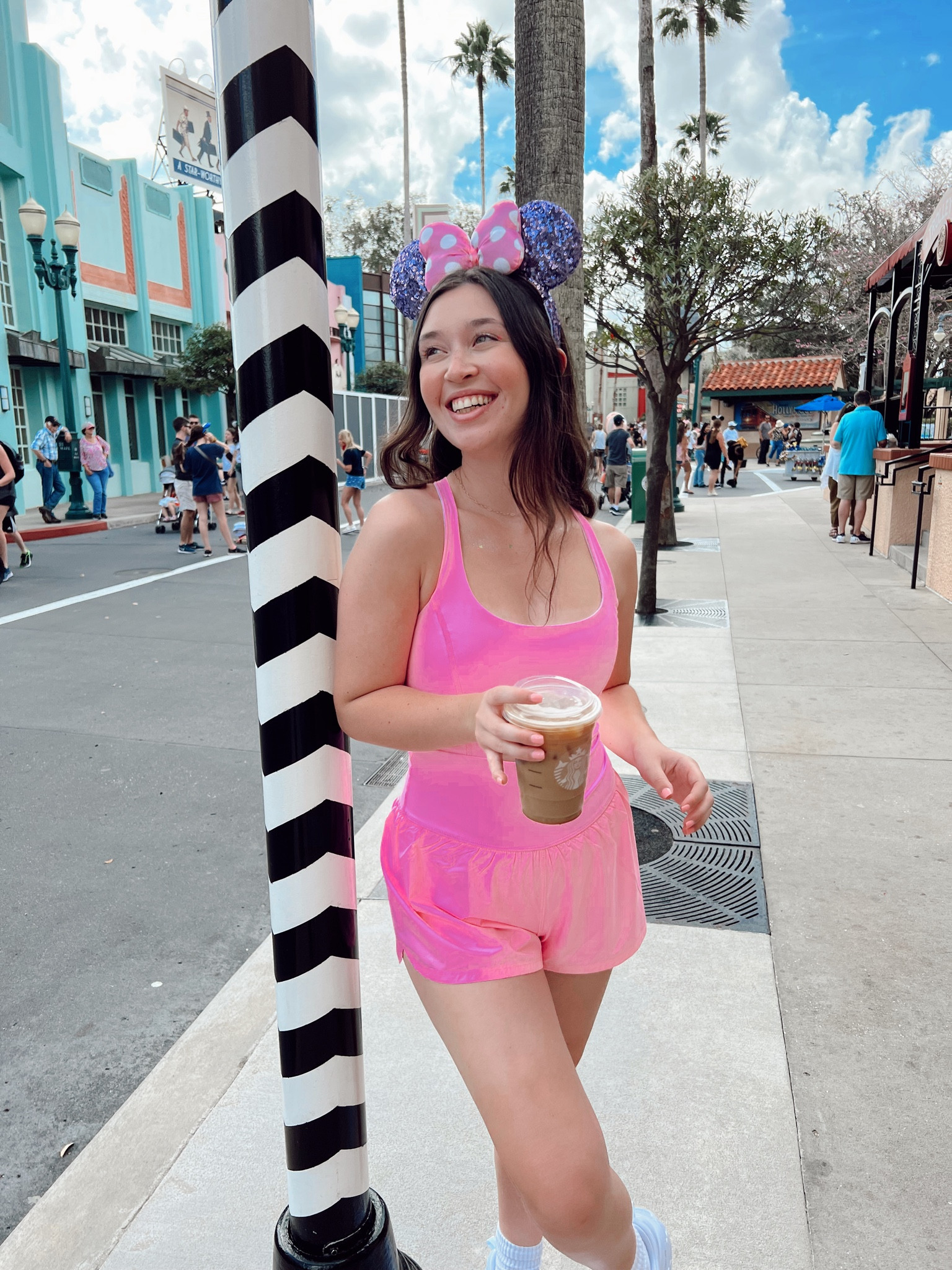 the perfect disney park day outfit! i love my park fits to be really subtle disney and this romper and ears combo was perfect! 

#LTKSeasonal #LTKfit #LTKFind