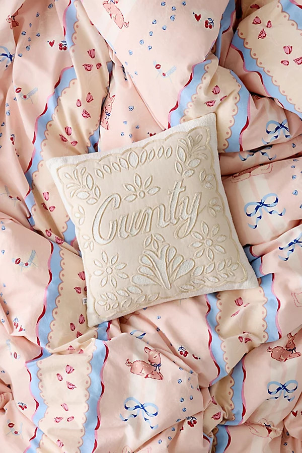 Cheeky Doily Throw Pillow in White at Urban Outfitters | Urban Outfitters (US and RoW)