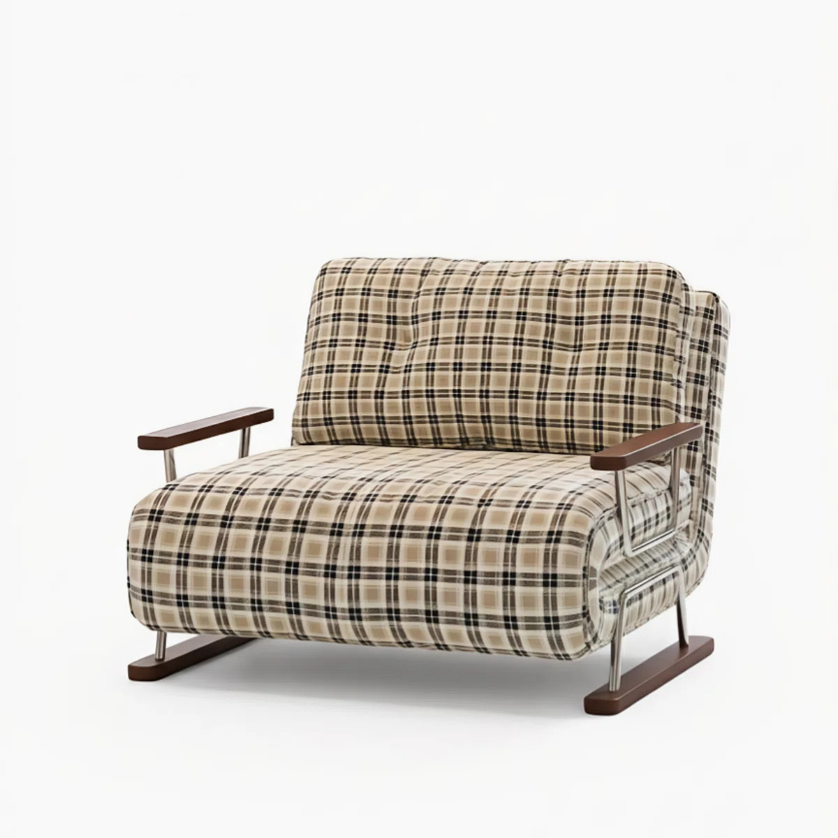 Sleeper Sofa Chair – 4‑In‑1 Folding Guest Bed In Tartan Fabric For Small Spaces | Wayfair North America