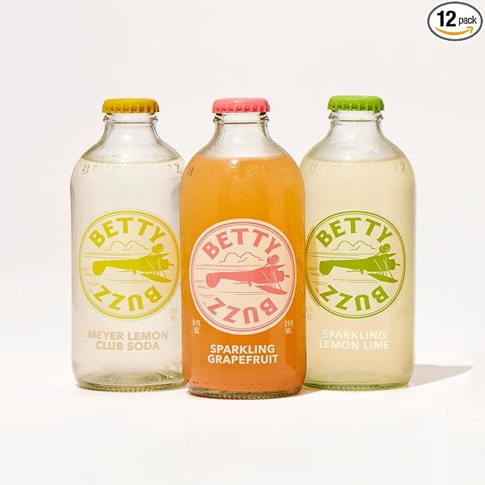 Betty Buzz Premium Sparkling Soda Citrus Variety Pack by Blake Lively (12 pack), Sparkling Grapef... | Amazon (US)