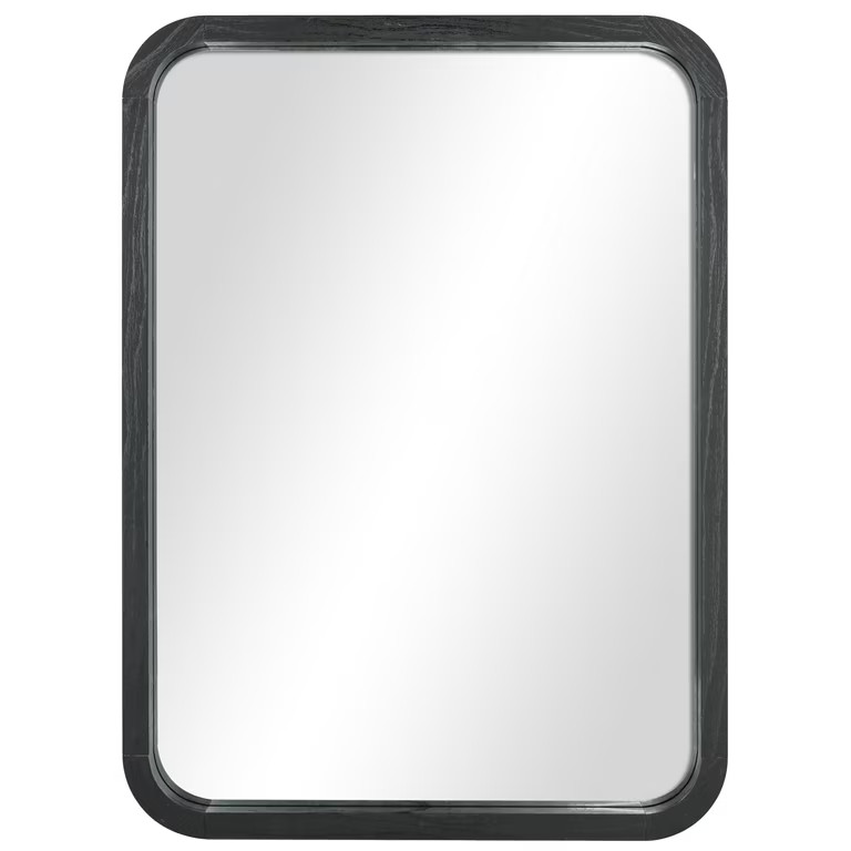 Mainstays 22inx30in Rounded Edge Rectangular Black Finish Wall Mirror | Walmart (US)