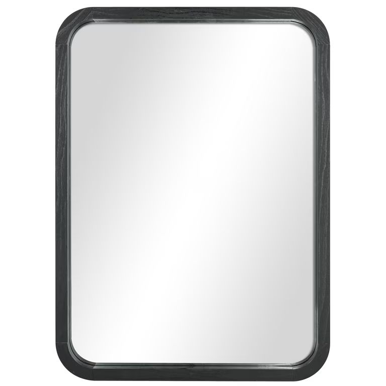 Mainstays 22inx30in Rounded Edge Rectangular Black Finish Wall Mirror | Walmart (US)