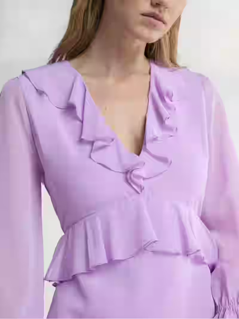 Scoop Women’s Chiffon Ruffle Maxi Dress with Long Sleeves, Sizes XS-XXL | Walmart (US)