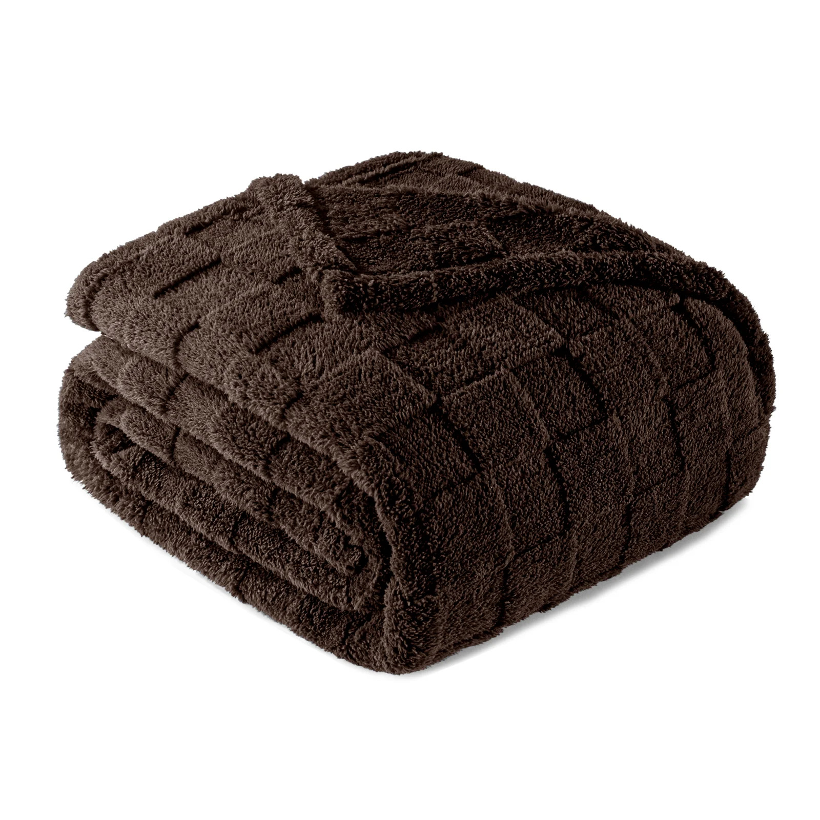 Exclusivo Mezcla Fleece Throw Blanket for Couch, Super Soft 3D Checkered Jacquard Bed Blanket, Co... | Walmart (US)