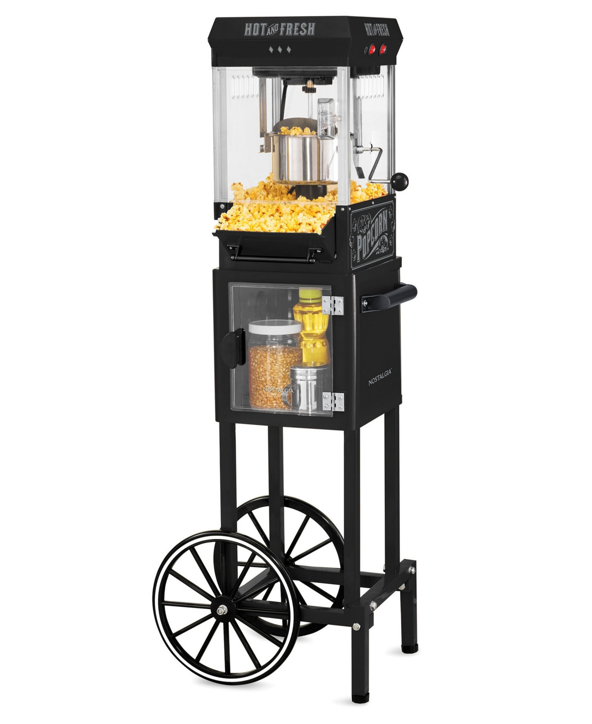 Nostalgia KPM220CTBK 2.5-Oz. Popcorn Cart with 5-Qt. Popcorn Bowl | Macys (US)