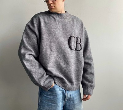COLE BUXTON Heavy Oversized Knitted Sweater XL Gray Made in England | eBay UK