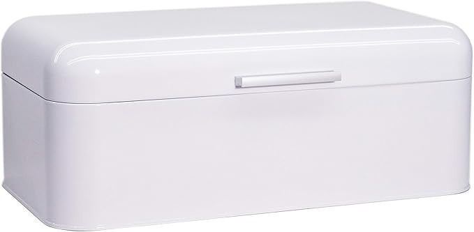 Large Glossy White Bread Box - Extra Large Storage Container for Loaves, Bagels, Chips & More: 16... | Amazon (US)