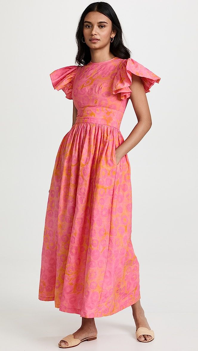 Flutter Sleeve Midi Dress | Shopbop