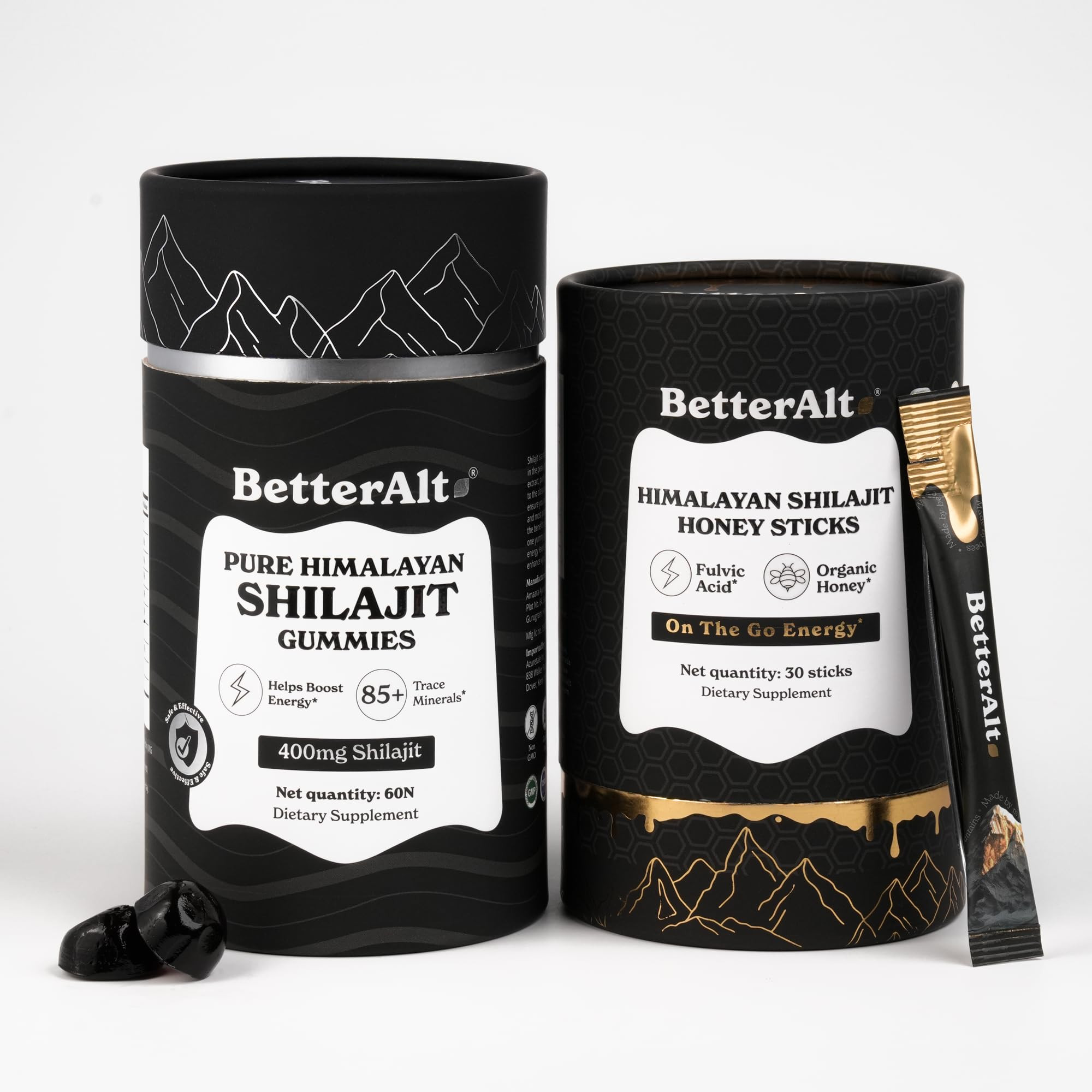 BetterAlt Ultimate Power Up Duo | Shilajit Gummies + Shilajit GOLD+ Honey Sticks | 3rd-party Lab ... | Amazon (US)