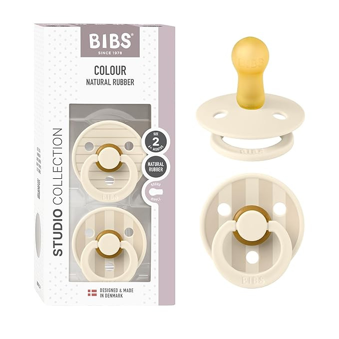 BIBS Pacifiers - Studio 2 Pack | Round Nipple Baby Pacifier | BPA Free Natural Rubber Latex Sooth... | Amazon (US)