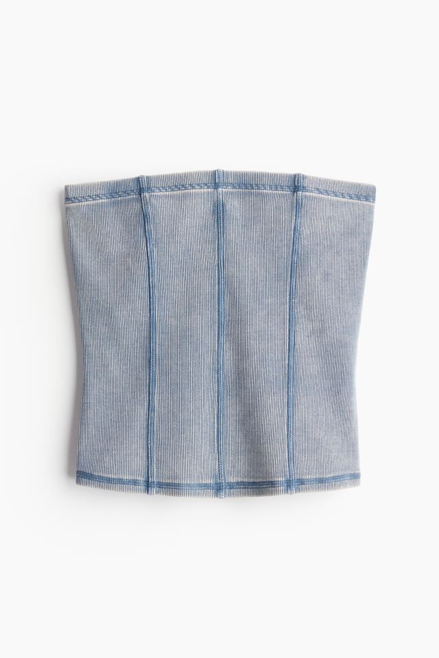 Ribbed Tube Top with Flatlock Seams | H&M (US + CA)