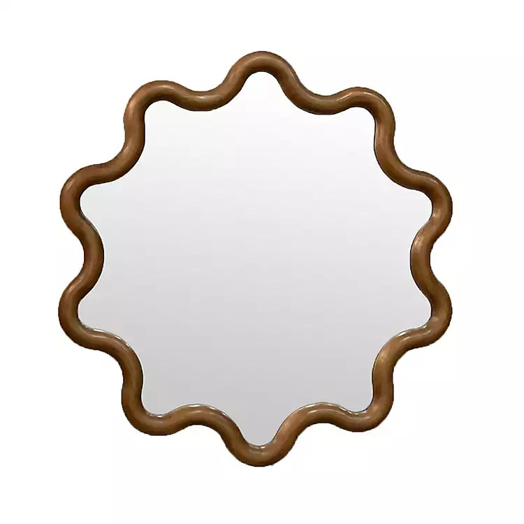 New! Walnut Frame Sunburst Wall Mirror | Kirkland's Home