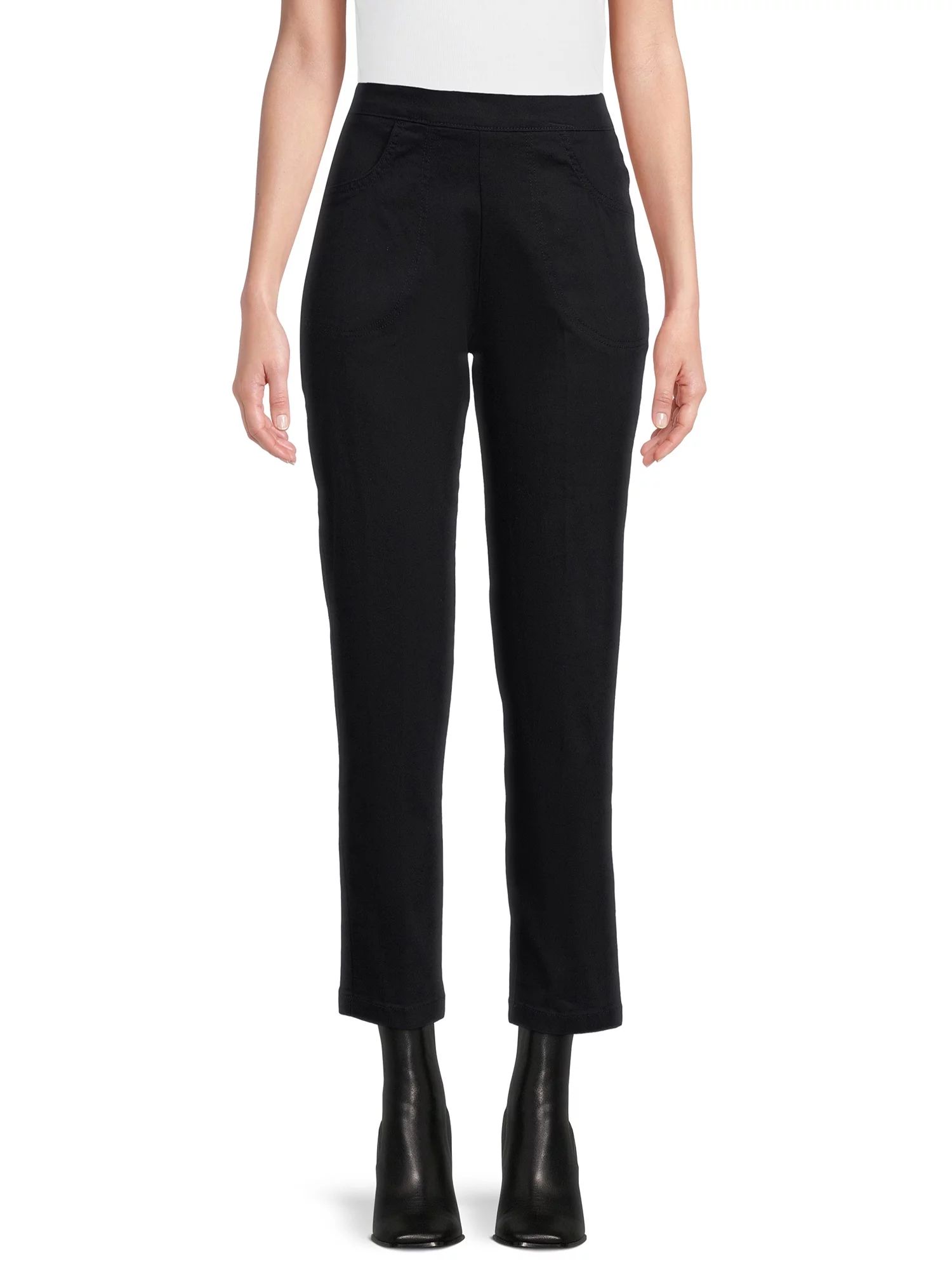 RealSize Women's Stretch Pull On Pants with Pockets, 29" Inseam for Regular, Sizes XS-XXL | Walmart (US)