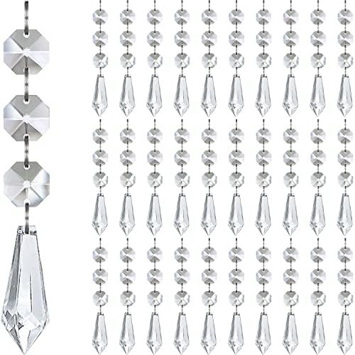 Jishi 30-Pack Hanging Crystals for Centerpieces Crystal Garland Strands Dangle Icicle Chandelier Pri | Amazon (US)
