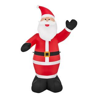 Home Accents Holiday 9 ft. Giant-Sized LED Santa Christmas Airblown® Inflatable 12675 - The Home... | The Home Depot