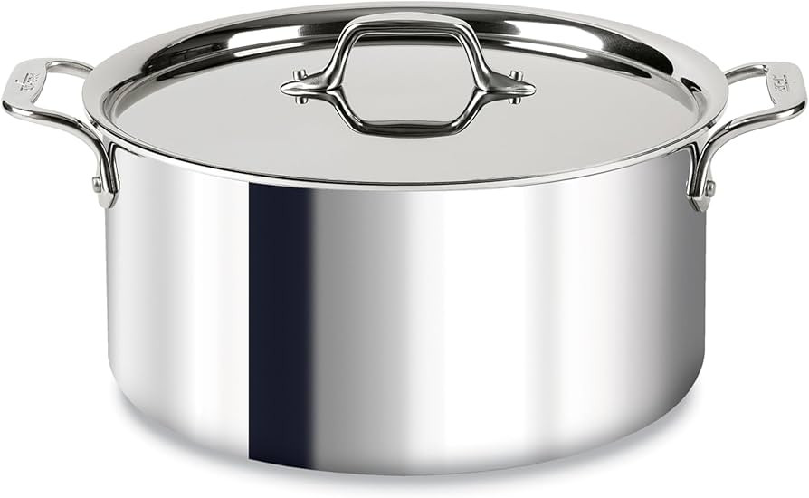 All-Clad D3 3-Ply Stainless Steel Stockpot with Lid 8 Quart, Induction, Oven Broiler Safe 600F, S... | Amazon (US)