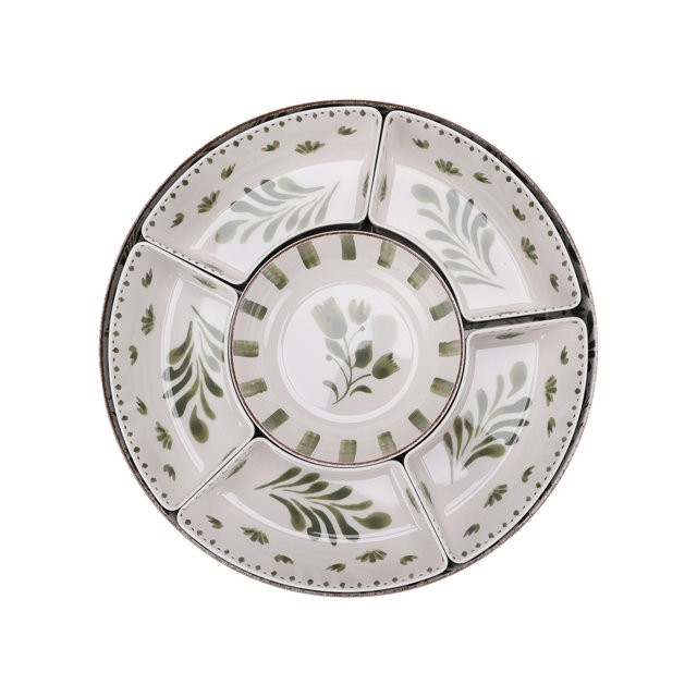 Better Homes & Gardens Bamboo Melamine Chip and Dip Tray, Green | Walmart (US)