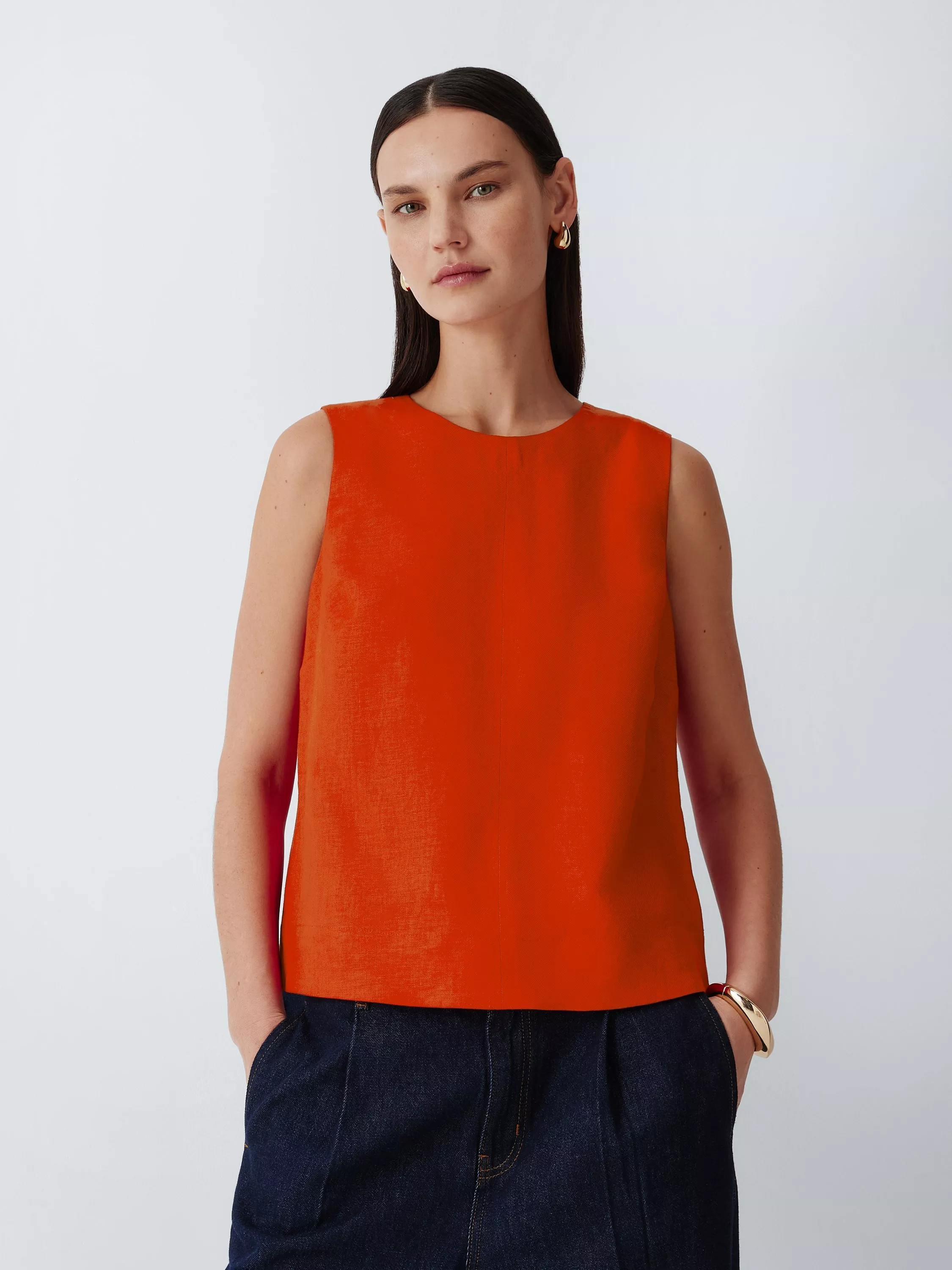 John Lewis Linen Sleeveless Shell Top | John Lewis (UK)
