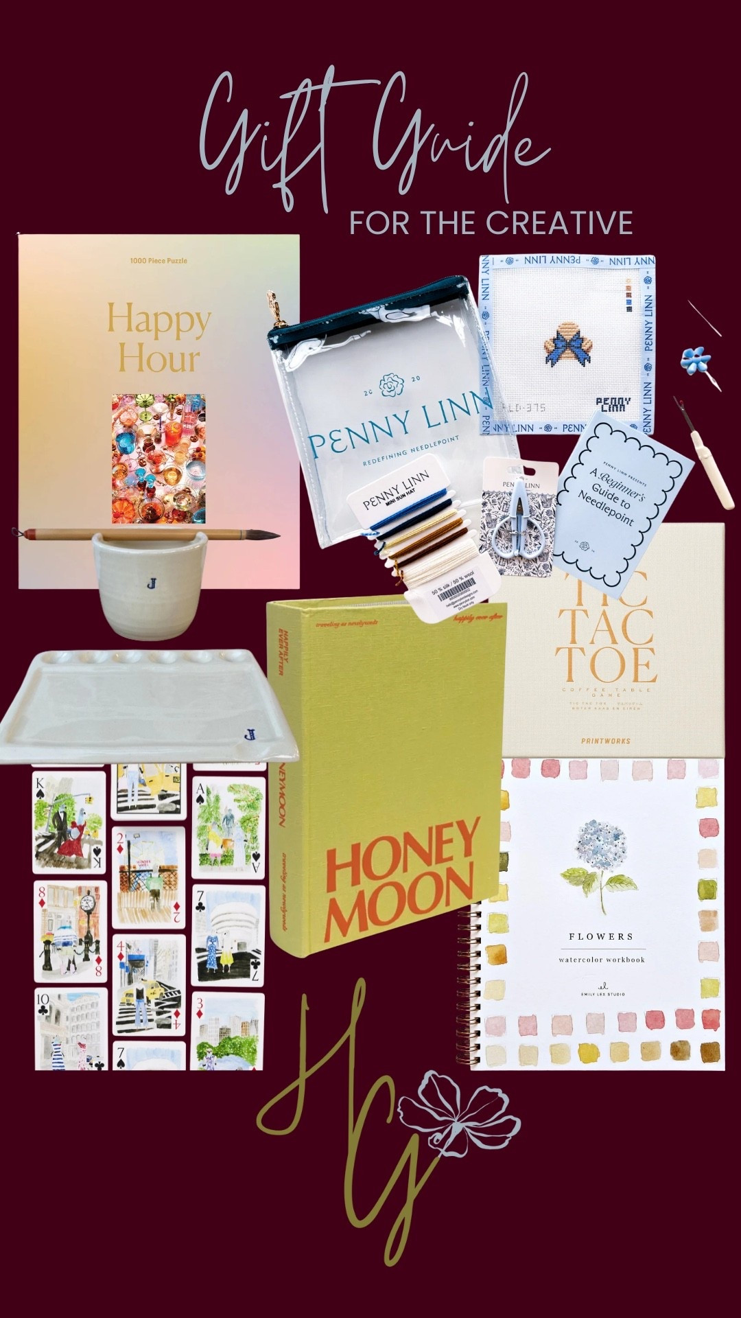 gift guide for the creative — watercolor kit, chic puzzle sets, needlepoint canvas, luxe scrapbook albums, watercolor playing cards, monogrammed paint set 

#LTKCyberWeek #LTKGiftGuide #LTKHoliday