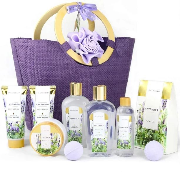 Spa Bath Gift Sets for Women Lavender Body Care Baskets, 10 Pcs Relaxing Holiday Mothers Day Gift... | Walmart (US)