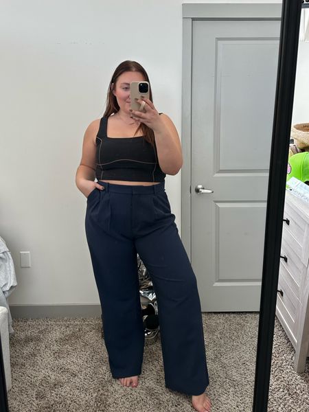 Abercrombie must have wide leg trousers for all year long! So easy to style for work and casually! Wearing curve love 34 long

#LTKfindsunder100 #LTKCyberWeek #LTKplussize