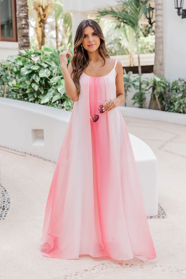 Oceans Of Love Coral Ombre Maxi Dress FINAL SALE | Pink Lily
