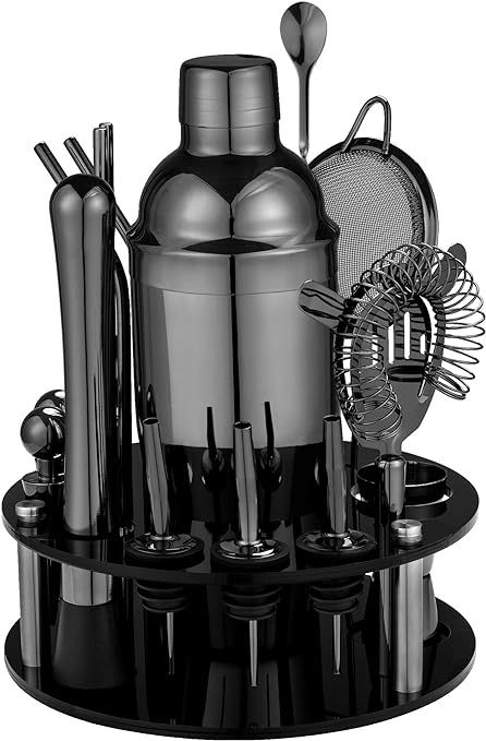 18 Piece Cocktail Shaker Set with Rotating Stand,Gifts for Men Dad Grandpa,Stainless Steel Barten... | Amazon (US)