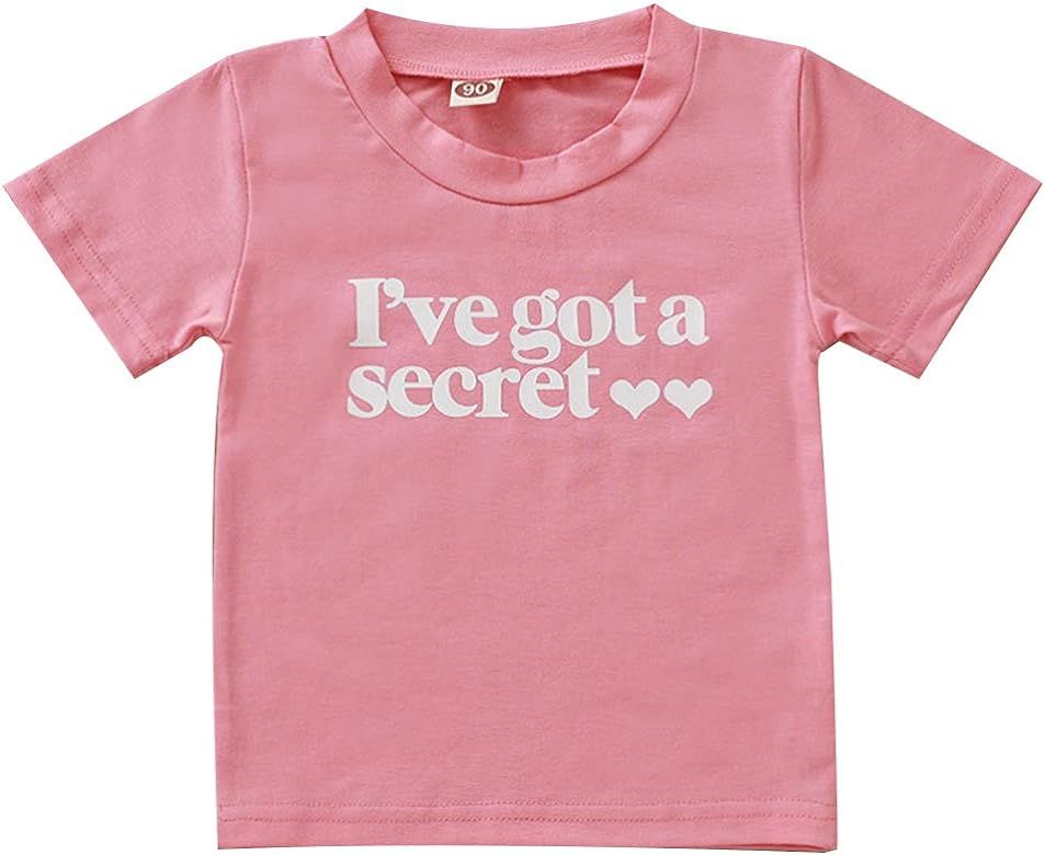 Toddler Little Girls Going to be Big Sister Cotton T-Shirt Clothes Short Sleeve Secret Letter Pin... | Amazon (US)