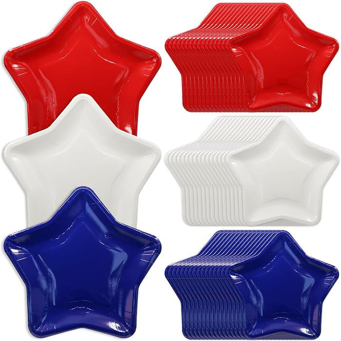 \u2605 With the American star design, these paper plates sized 10.5" will come in 3 classy colors... | Amazon (US)