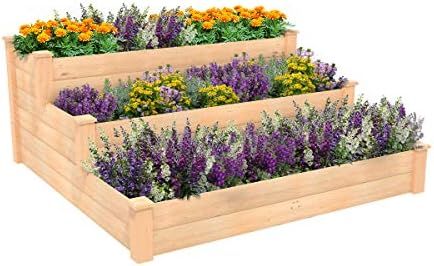 ECOgardener Raised Bed Planter, 4’x4’. Outdoor Wooden Raised Garden Bed Kit for Vegetables, Fruit, H | Amazon (US)
