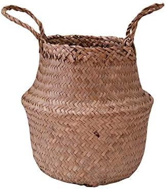 Modern Village Small Woven Belly Basket, 6 Inch Natural Color for Plants | Amazon (US)