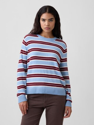 CashSoft Relaxed Stripe Crewneck Sweater | Gap Factory