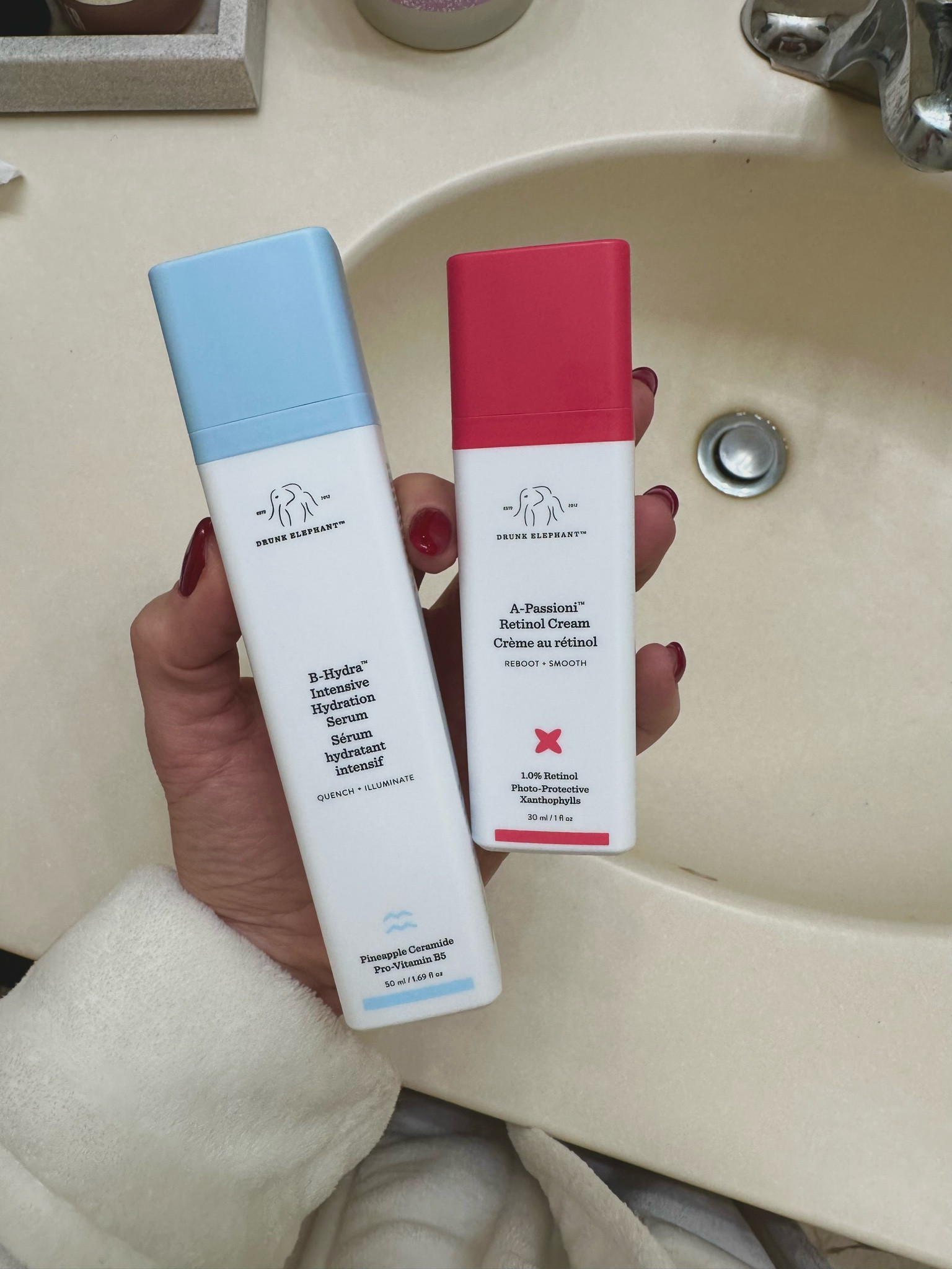 I love mixing these two products from Drunk Elephant together: hydration + help smooth those wrinkles. 🩵🩷

#LTKbeauty #LTKover40