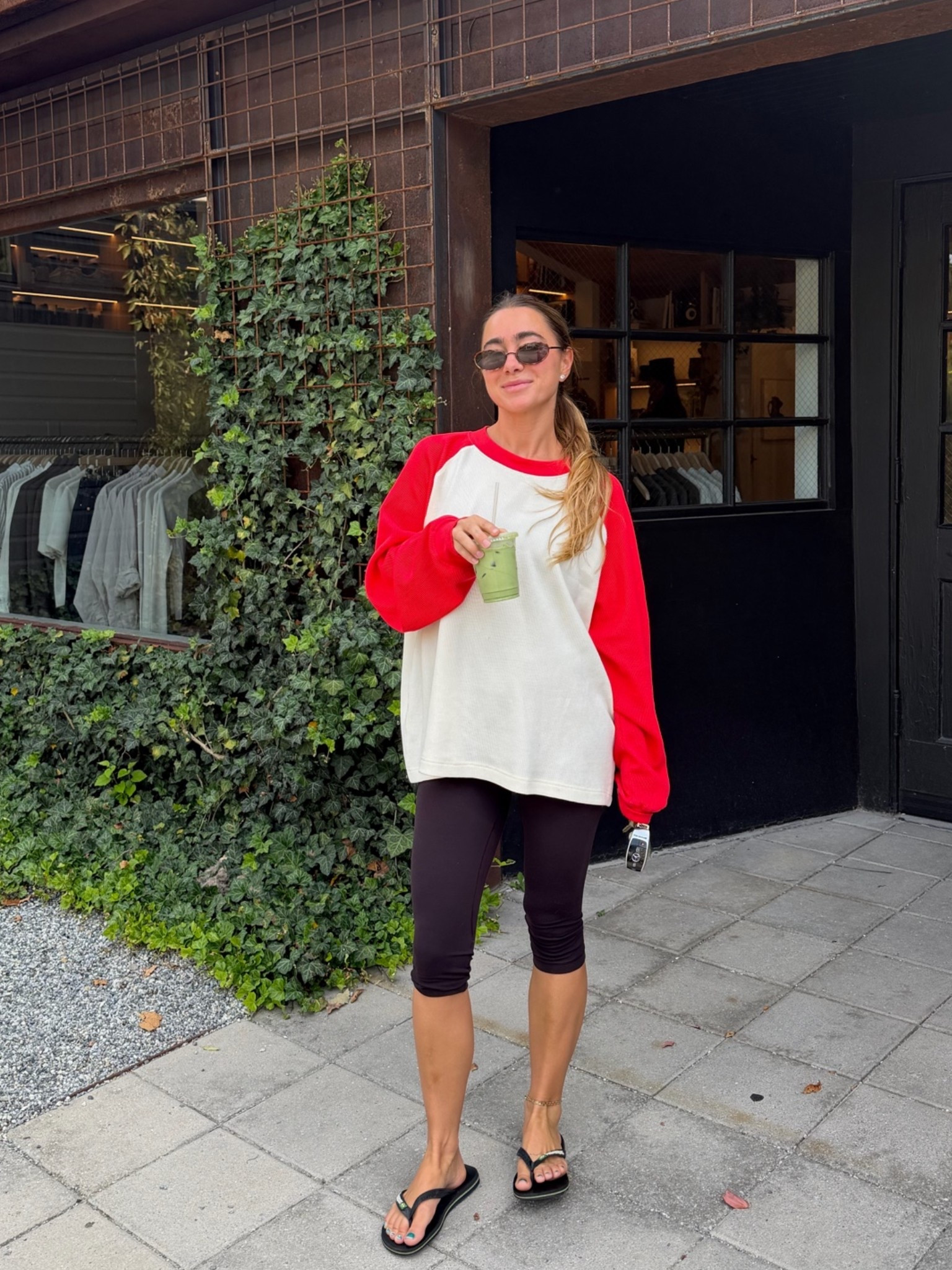 Hot yoga and matcha run outfit