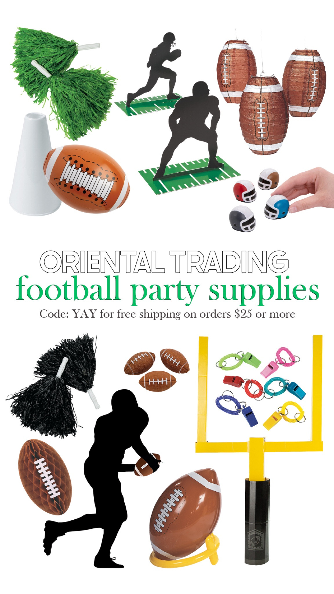 Football party supplies from Oriental Trading for the Big Game. 

#LTKGiftGuide #LTKparties #LTKSeasonal