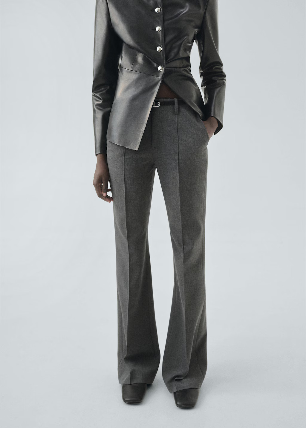 Belt straight-fit trousers | MANGO (UK)