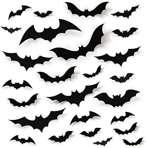 68Pcs Bat Wall Decor, Halloween Decorations 3D Bats Wall Decor Realistic PVC Bats Stickers for Ou... | Amazon (US)