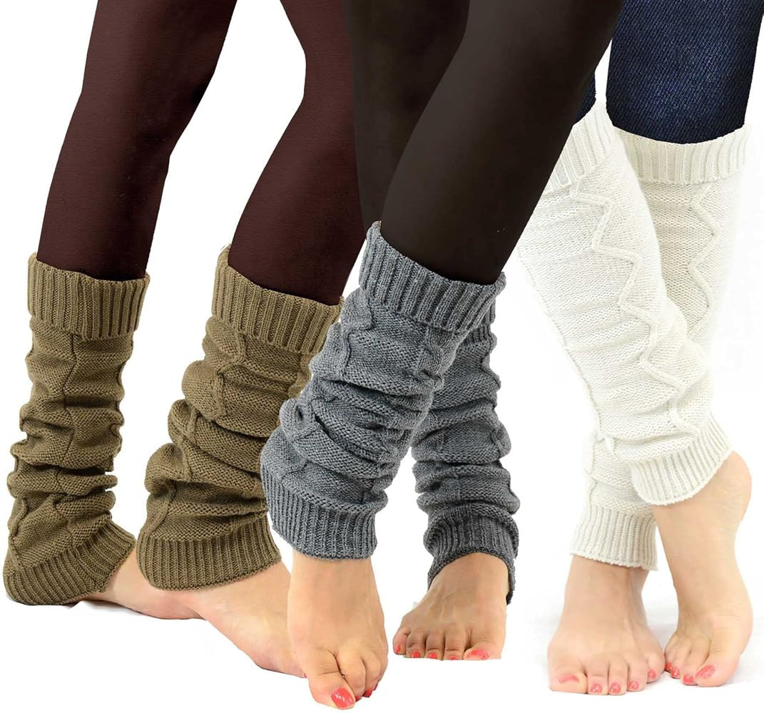 TeeHee Knee Leg Warmers, Extra Long Thigh High Leg Warmers, Boot Cuffs for Women Multipairs Gift ... | Amazon (US)