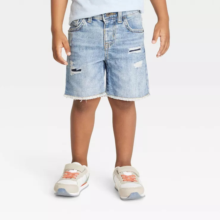 Toddler Boys' Rolled Hem Super Stretch Jean Shorts - Cat & Jack™ Medium Wash | Target