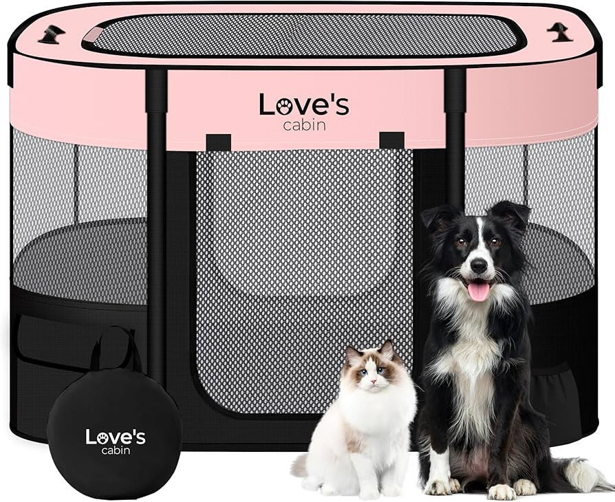 Love's cabin Pet Puppy Dog Playpen, Medium Dog Tent Crates Cage Indoor/Outdoor, Portable Exercise... | Amazon (US)