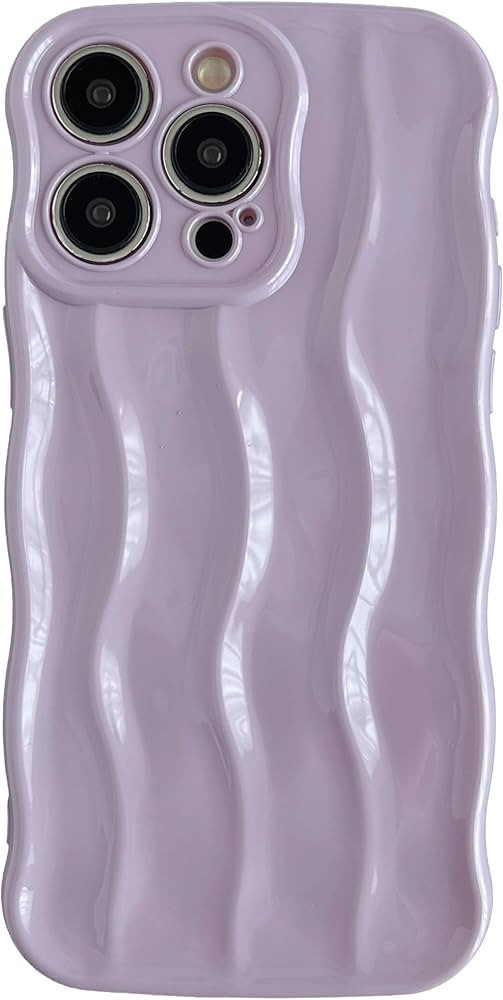 Caseative for iPhone 16 Pro Case,Water Ripple Pattern Curly Wave Frame Soft Phone Case (LPurple) | Amazon (US)