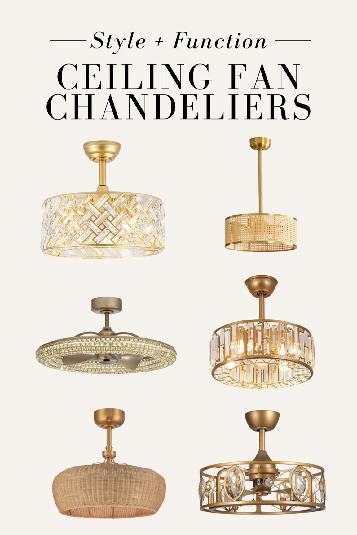 Ceiling fan chandeliers!
Flush mount ceiling fan chandeliers, ceiling fan affordable, crystal ceiling fan, rattan ceiling fan

#LTKHome