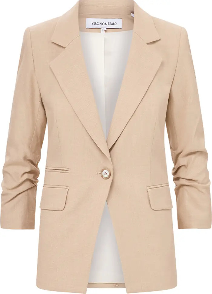 Veronica Beard Battista Ruched Sleeve Dickey Blazer | Nordstrom | Nordstrom