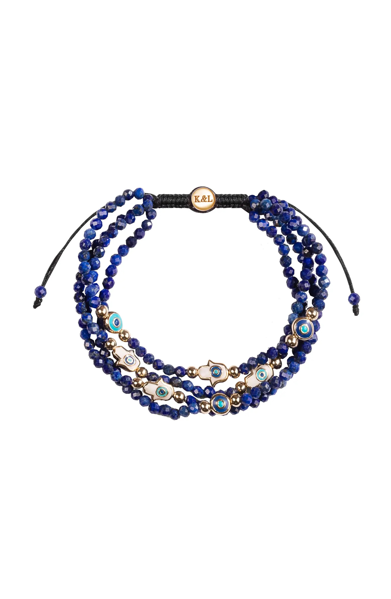 Wise Belief - Lapis Enamel Evil Eye Hamsa Bracelet | Nordstrom