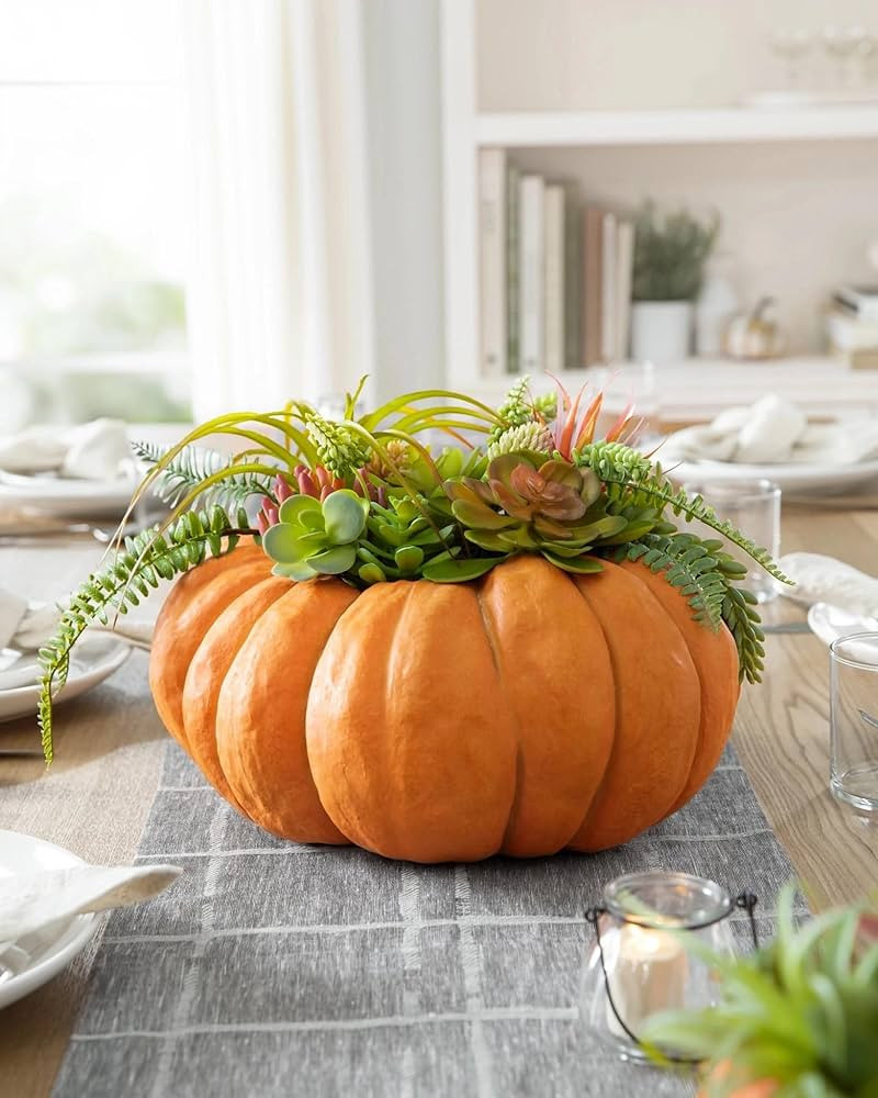 Balsam Hill 12in Succulent Harvest Pumpkin Centerpiece | Amazon (US)
