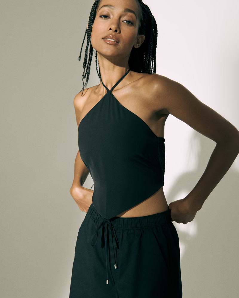 Women's Faux Silk Halter Top | Women's Clearance | Abercrombie.com | Abercrombie & Fitch (US)