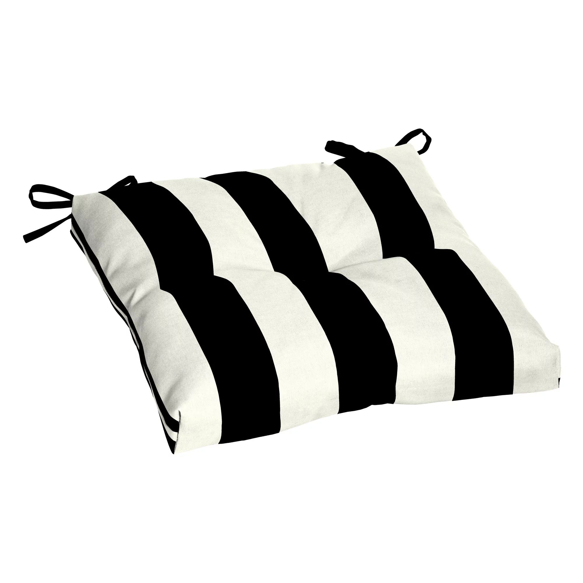 Better Homes & Gardens 18" x 19" Black Stripe Outdoor Seat Cushion, 1 Piece | Walmart (US)