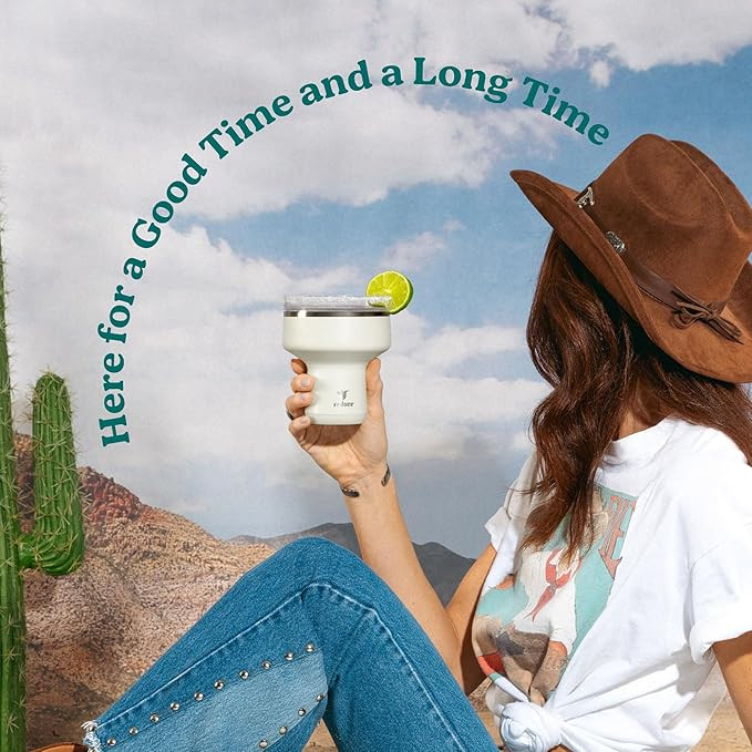 REDUCE Saltini 16 oz Cocktail Tumbler - Insulated Margarita Tumbler with Lid - Keeps Drinks Cold ... | Amazon (US)