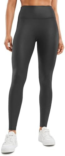 CRZ YOGA No Front Seam Faux Leather Leggings 28" - Butterluxe Matte High Waist Stretch Tights Wom... | Amazon (US)
